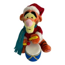 Disney Store Exclusive Tigger Drummer Plush Christmas 13" Tall Orange 2001