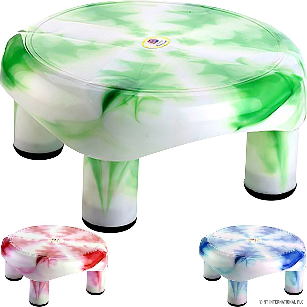 X ROUND PLASTIC PATLA STEP STOOL BATHROOM KITCHEN SUPPORT MULTIPURPOSE NEW - Main Image