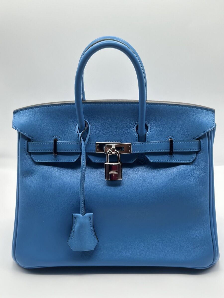 Hermes Swift Birkin 25, Blue paradise, Palladium hardware | eBay Hermes Swift Birkin 25, Blue paradise, Palladium hardware | eBay