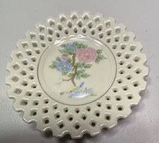 Vintage Japanese Lattice Poreclain Decorative Plate