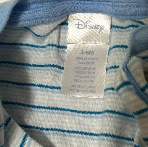 2009 Disney Baby Winnie Puuh süß wie honigblau gestreifter Schlafanzug 3-6 Monate - Bild 4 von 10