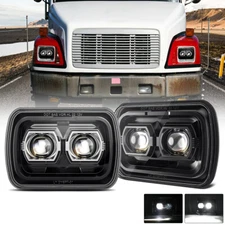 for Freightliner FL50 FL60 FL70 Truck Brightest 2PC 7x6" Square LED Headlights