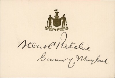 Maryland Governor Albert C. Ritchie Autograph - 1932 | eBay