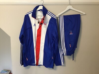 Original Adidas 2004 Athen Olympia GB Team Issue Trainingsanzug (Jacke & Hose)