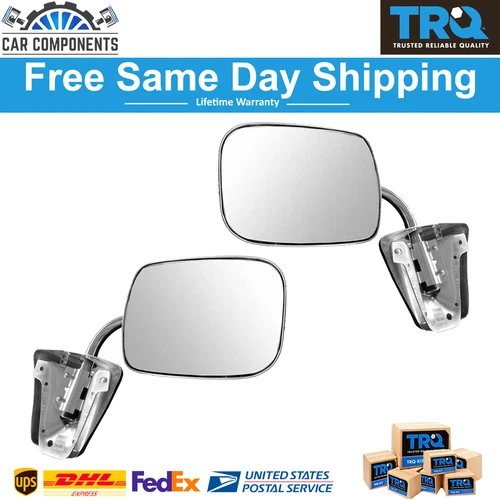 TRQ Stainless Steel  Manual Side View Mirrors LH & RH Set For 1973-1991 Chevy