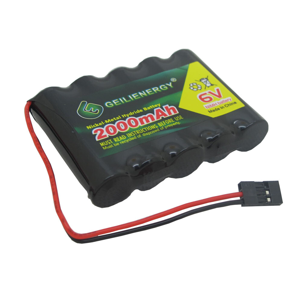 2pcs Geilienergy 6V 2000mAh NiMH RX Batteries w/Hitec Connector For RC Aircrafts