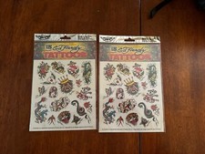 Ed Hardy Vintage Savvi Sheet Temporary Tattoo. Two Sheets A Total Of 30 Tattoos