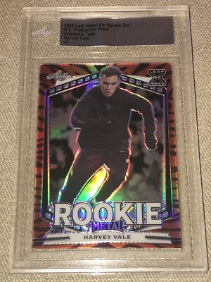 HARVEY VALE 2022 LEAF METAL SOCCER Hot Rookie #1/1 TIGER STRIPES Proof Hull City
