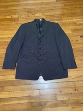 Vintage Monsieur Givenchy Men's Sport Coat Blazer 4 Button Gray Wool Size 44R