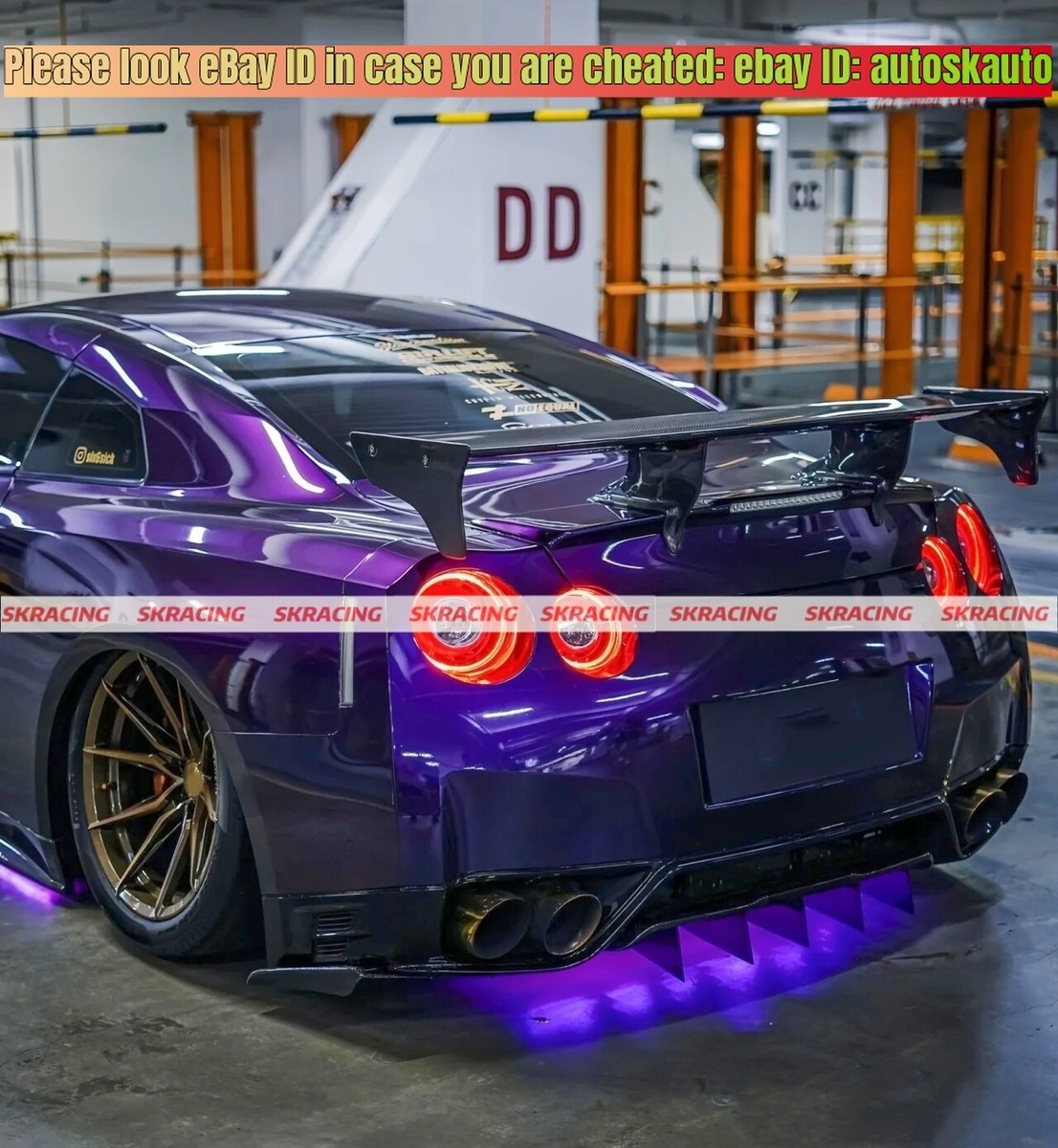 GT Style Carbon Fiber Rear Trunk Spoiler Wing For Nissan GT-R GTR