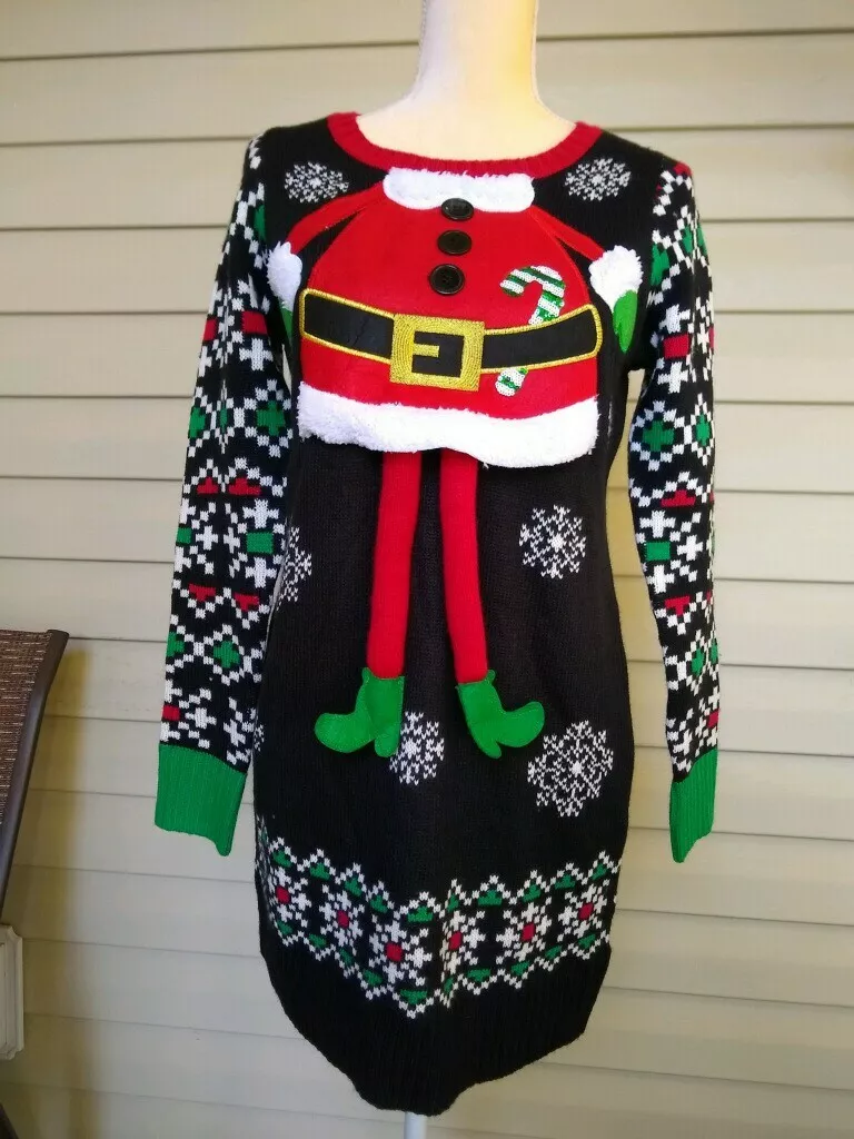 United States Sweaters Holiday Cute Ugly Sweater Dress Tunic Santa X-Small  NWOT