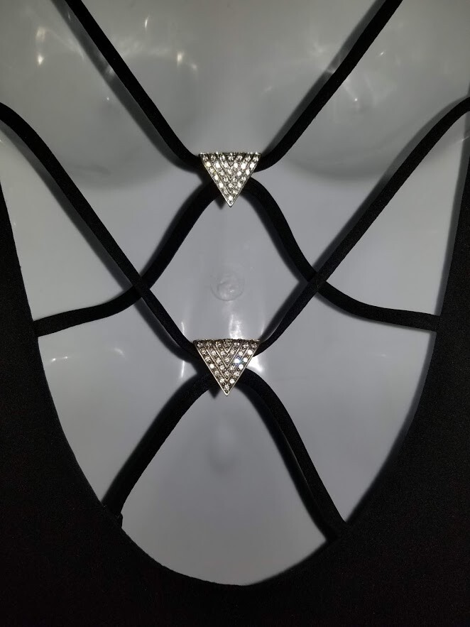 Drape Cowl Neck Cross Back Spaghetti Straps Split… - image 1