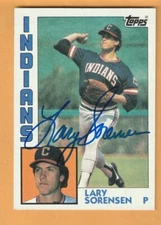 Lary Sorensen Clevland Indians AUTO Signed 1984 Topps Michigan Wolverines