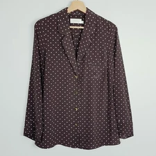 ZIMMERMANN Womens Size 0 or 8 / US 4 Silk Polka Dot Karmic Relaxed Lounge Shirt