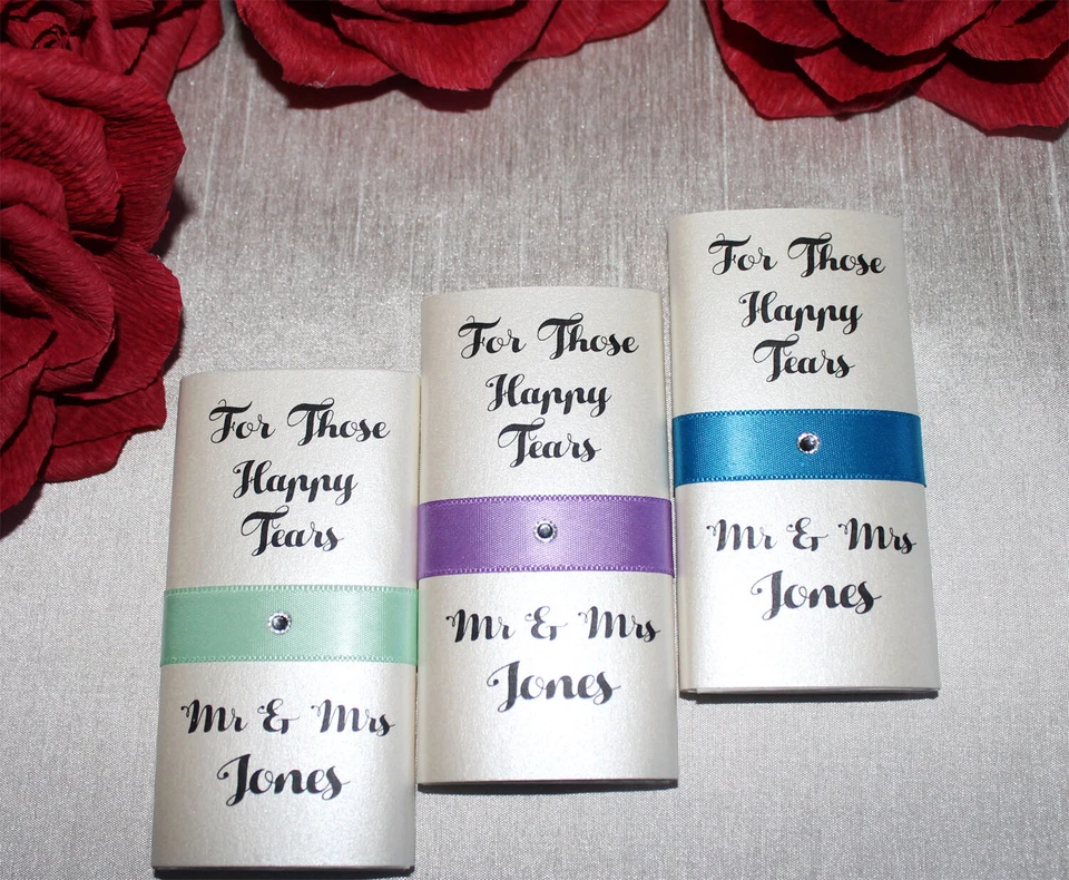 Happy Tears Wedding Tissues! Personalised Wedding Tissues! Wedding Favours! - Image 2 of 4