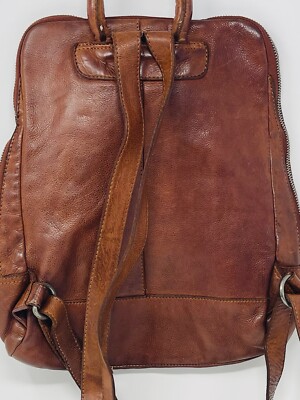 Vilenca Holland Anthropologie Leather Woven Cognac Bag/BackPack Travel Anthropologie VILENCA HOLLAND BACKPACK Bag “Emilia” Cognac  main image 3