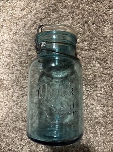 Quick Seal Vintage Masón Jar In Blue #5