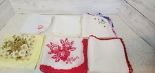 Lot of 6 Vintage Handkerchiefs Hankies Tissues Ladies 2 Grannycore Boho Cottage