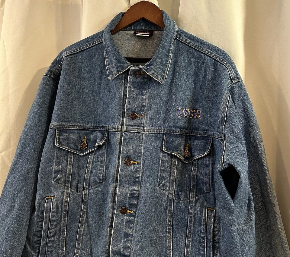 Union Made Steel Workers Denim Jacket Size XL - Image 4 of 4