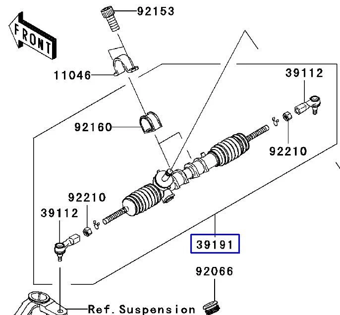 Kawasaki Mule 600 / 610 / SX сверхпрочная сменная рулевая рейка и шестерня - Изображение 2 из 4