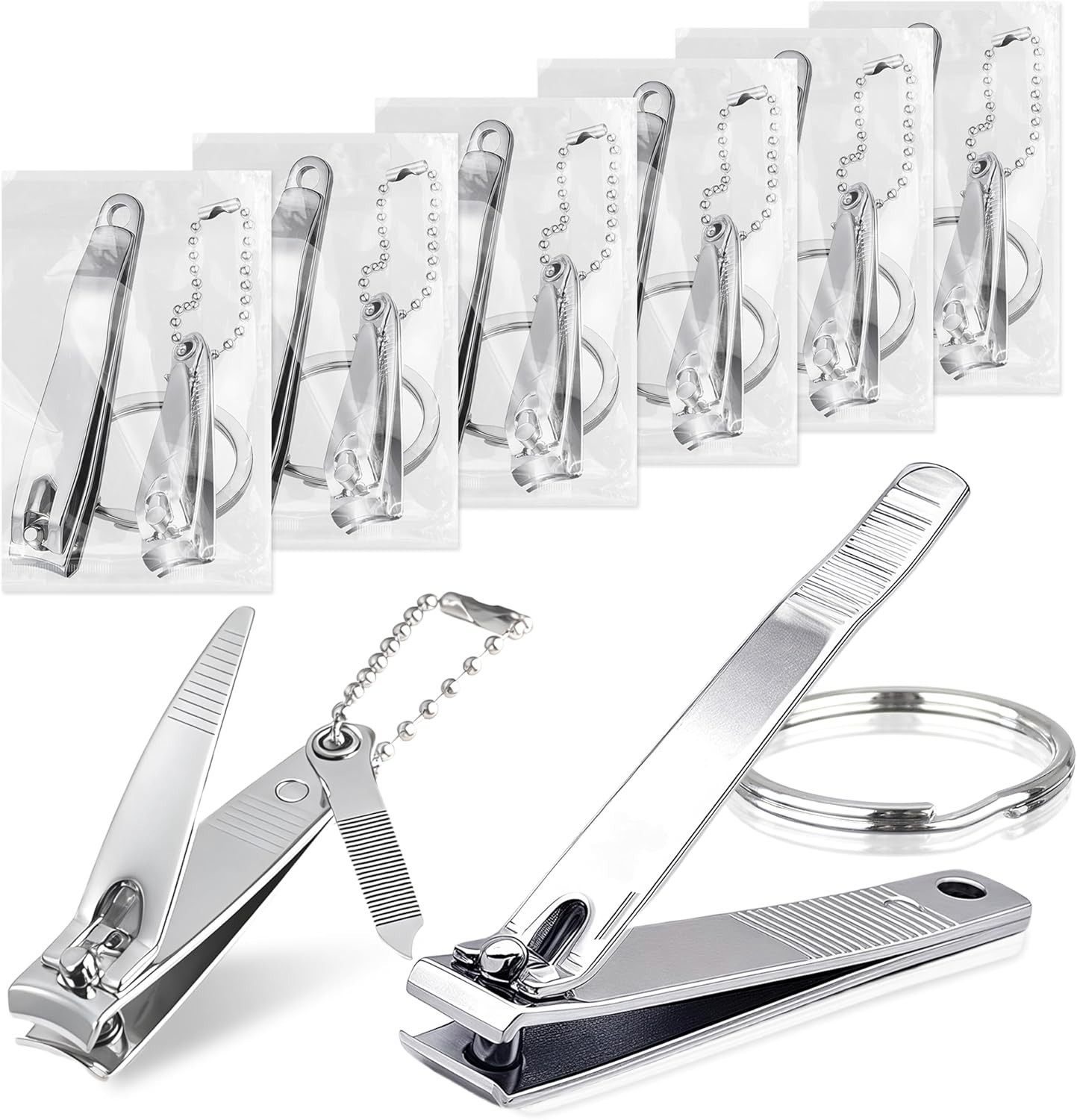 12-Piece Stainless Steel Fingernail & Toenail Clippers Set with File & Keychain