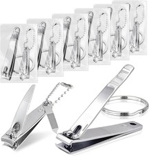 12-Piece Stainless Steel Fingernail  Toenail Clippers Set with File  Keychain