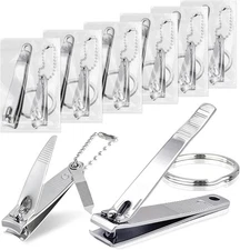12-Piece Stainless Steel Fingernail & Toenail Clippers Set with File & Keychain