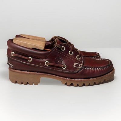 vintage TIMBERLAND 3EYE CLASSIC LUG モカシン Vintage Timberland 3 Eye Lug Boat Shoes fit 8W / 6.5M USA Brown