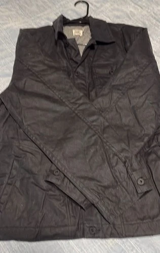Flint And Tinder Waxed Rancher Jacket Black Button Up Flannel Lined Men Large image 8