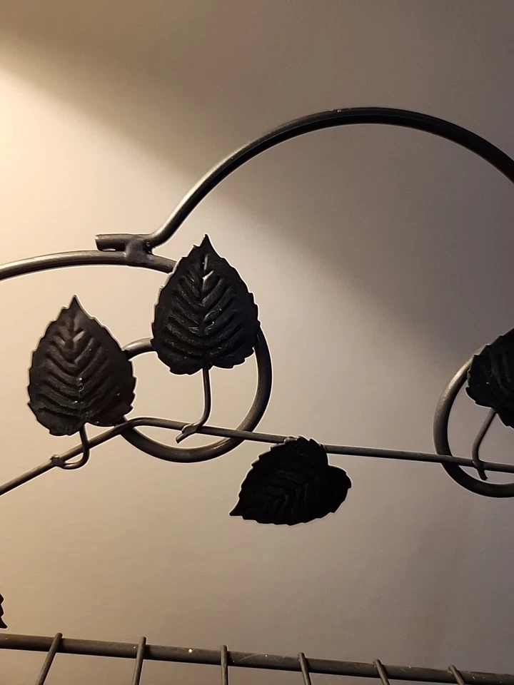 De colección Shabby Chic Rústico Hierro Forjado Metal Pared Cocina Plegable Estante Fruta Foto 3 de 4