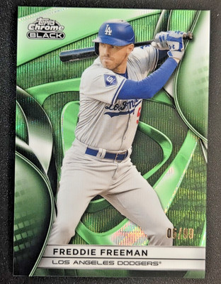 2025 Topps Chrome Black #20 Freddie Freeman Green Refractor #/99 LA Dodgers