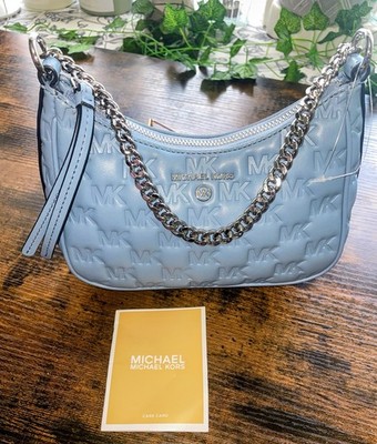 Michael Kors, Jet Set Charm Nylon Mini Small Shoulder Pouchette Bag In Blue