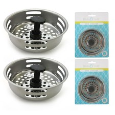 2 Pack Stainless Steel Kitchen Sink Drain Strainer Basket Stopper Filter 3.2"