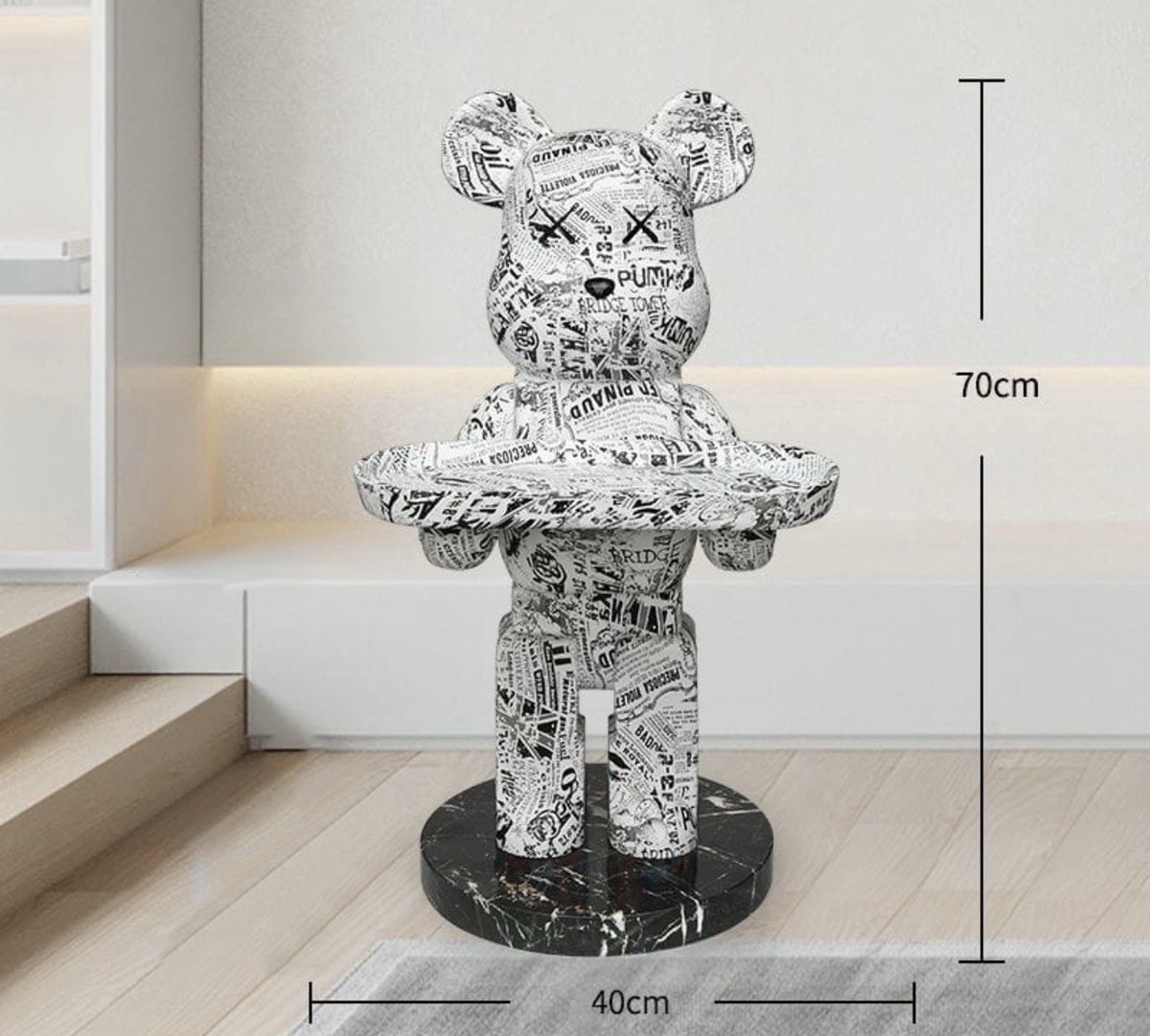 Giant BearBrick Kaws Figure Statue With Removable Tray 72cm Blue