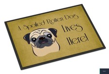 Doormat 18x27 Pug Fawn Non Slip Washable Polyester Rubber Indoor Outdoor