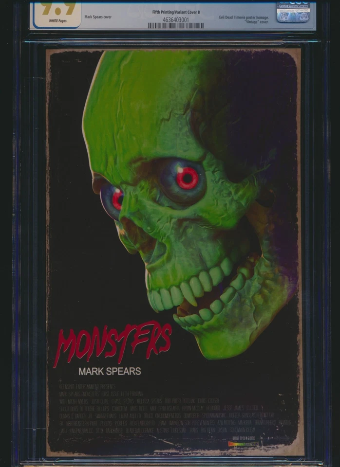 Mark Spears Monsters 1 Keen Spot 2025 CGC 9.9 NOT 9.8  Evil Dead Homage Variant - Image 2 of 3