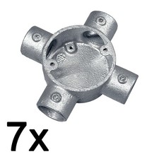 Conlok CL12G 25mm Galvanised 4 Way Intersection Box Metal Conduit Pack of 7