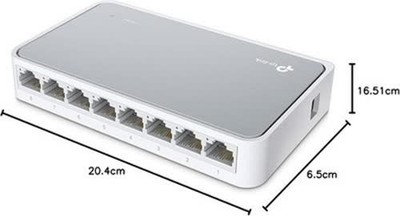 TP-Link 8-Port Fast Ethernet Switch Desktop Hub Splitter Plug Play 100Mbit/s