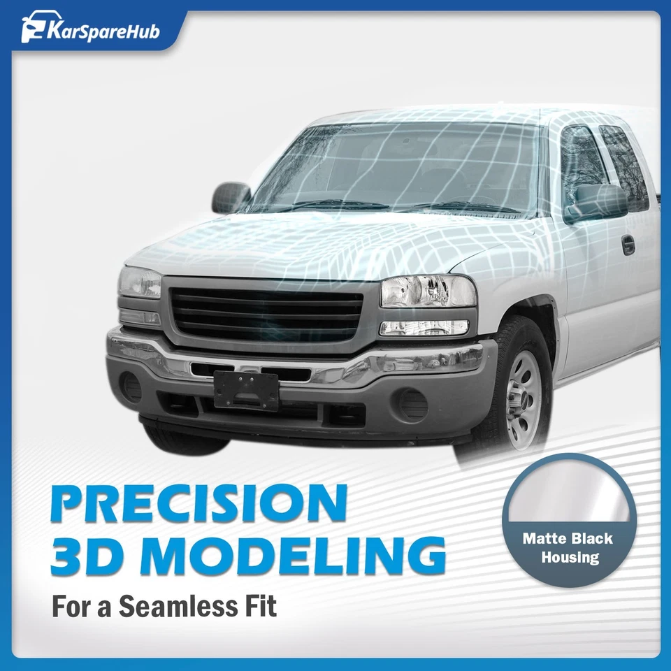 For 1999-2006 GMC Sierra 1500 2500 Yukon XL Headlights w/Bumper Lamp W/bulbs L+R Foto 2 de 4