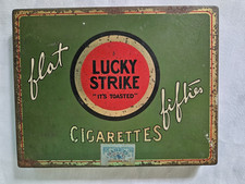 Cigarrillo Lucky Strike de colección plano años cincuenta lata años 30 RARO
