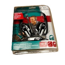 Logitech Premium Notebook Silver/Black Neckband Headset--  New Factory Sealed