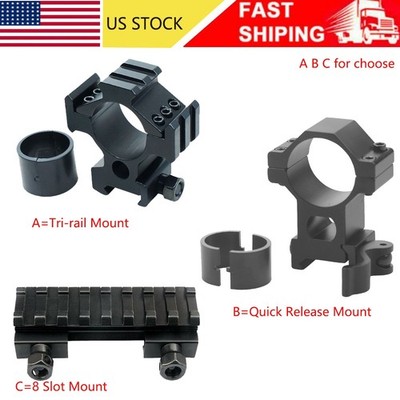 8 Slot Low Profile Riser Mount / Tri-rail /QD 25.4&30mm High Profile Ring Mount
