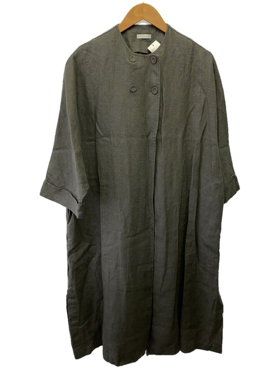 ALTRA Altro cappotto da lavoro in lino nebbia GRIGIO tinta unita