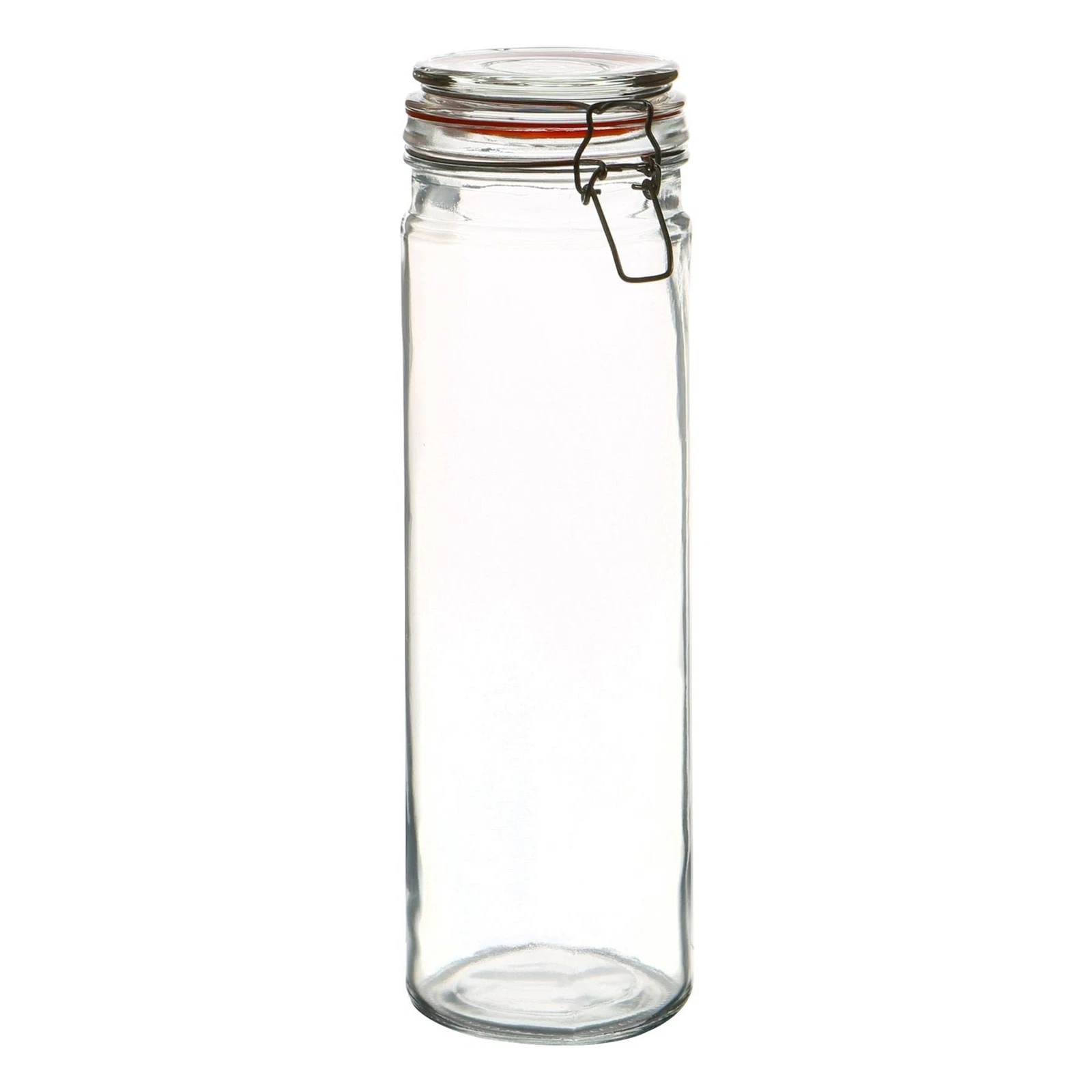 2000ml (2 Litre) Clear Glass Spaghetti Jar with 1 x 3.3 x 1 CM, Transparent