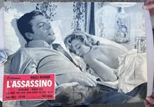 2 Original Marcello Mastroianni “L’ Assassino” Italian Half Sheet Film Posters