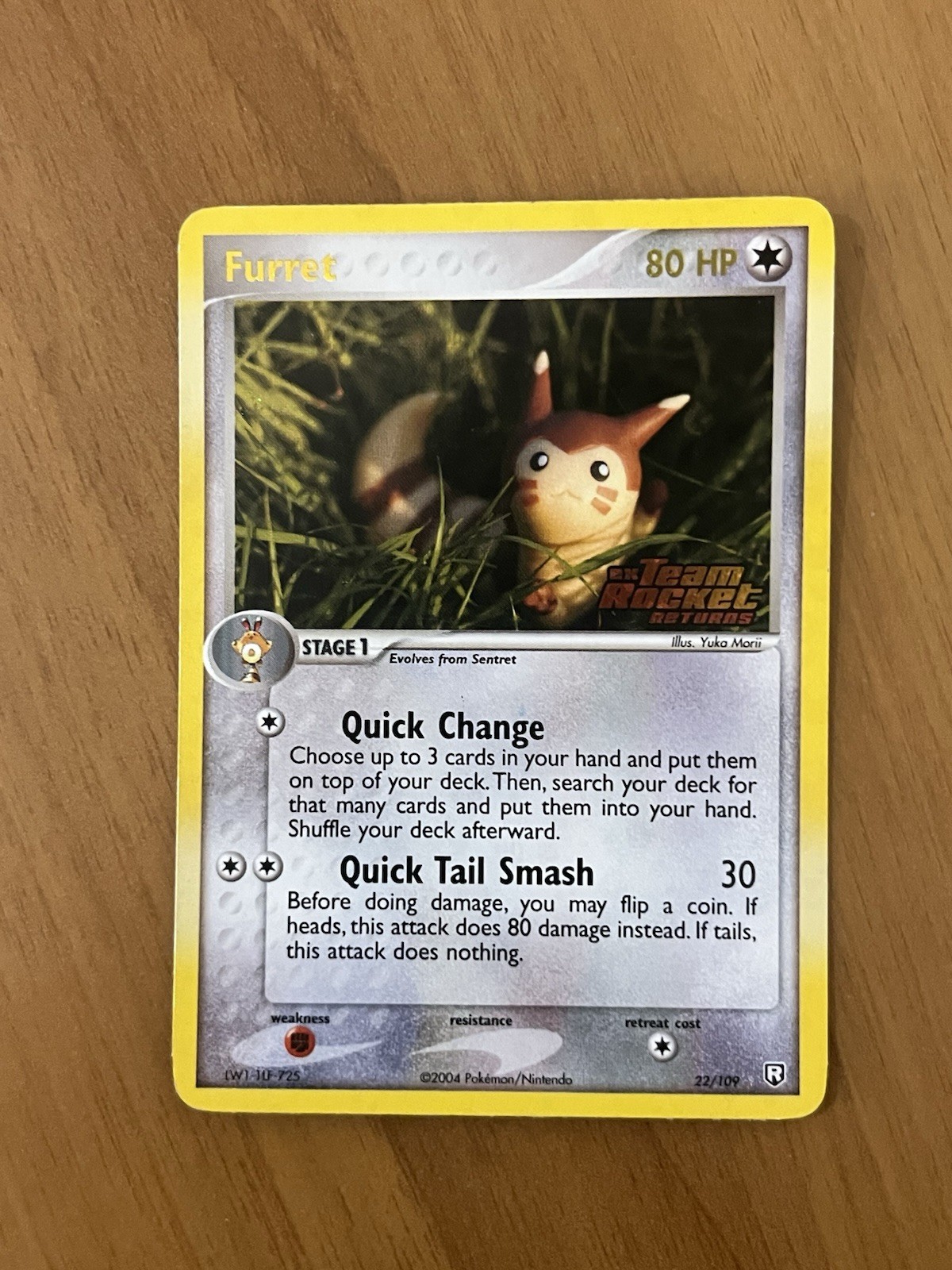 Furret 22/109 Ex Team Rocket Returns Pokemon Card Holo Stamped Yuka Morii
