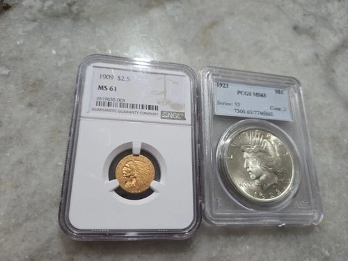 New Listing1909 $2.50 Gold Indian Head NGC MS 61 BUY It NOW AND GET A FREE SILVER DOLLAR
