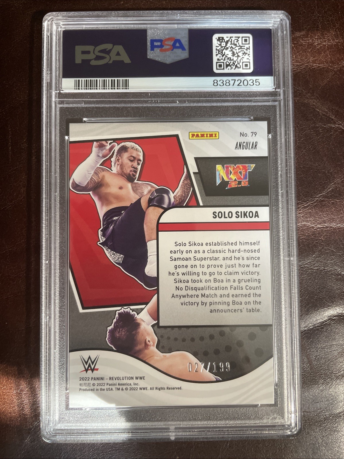 2022 Panini Revolution WWE Solo Sikoa #79 Angular /199 (RC) PSA 10 view 2