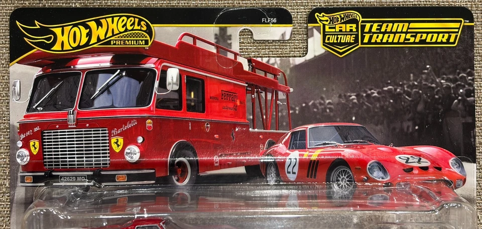2025 Hot Wheels Team Transport Ferrari 250 & Fiat 642 RN2 Bartoletti Transporter - Image 2 of 4