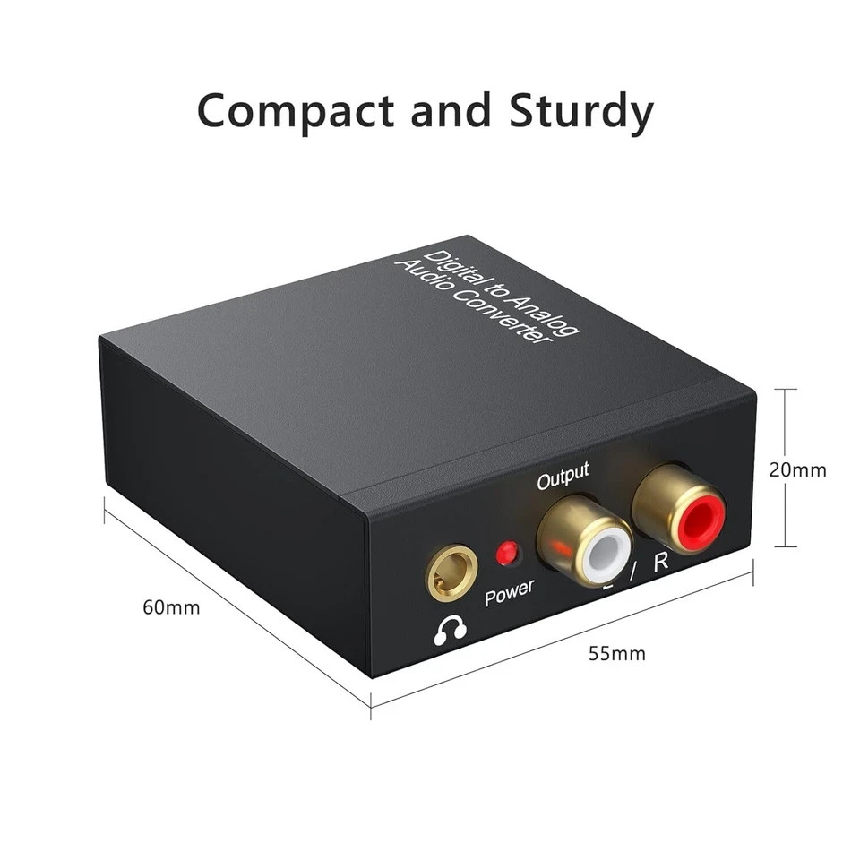 Digital to Analog Audio Converter for TV with 3.5mm Coaxial Optical Cable and...